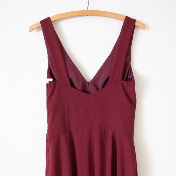 NEW Dessy Collection V Neck Open Back Gown Cocktail Dress in Cabernet - Picture 4 of 8